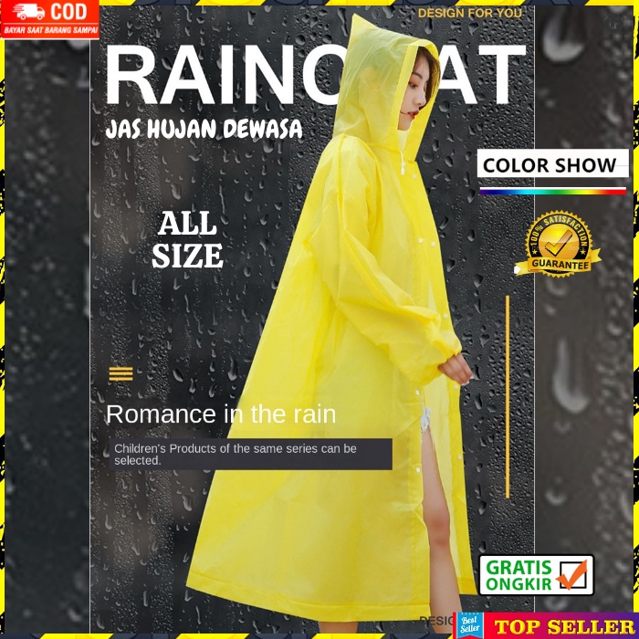 JAS HUJAN WANITA KOREA MANTEL HUJAN PRIA DEWASA RAINCOAT GIRL IMPORT A16