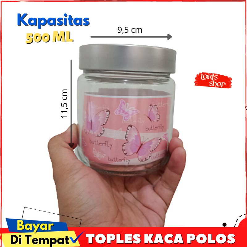 Toples Kaca Polos Tempat Wadah Makanan Camilan kue