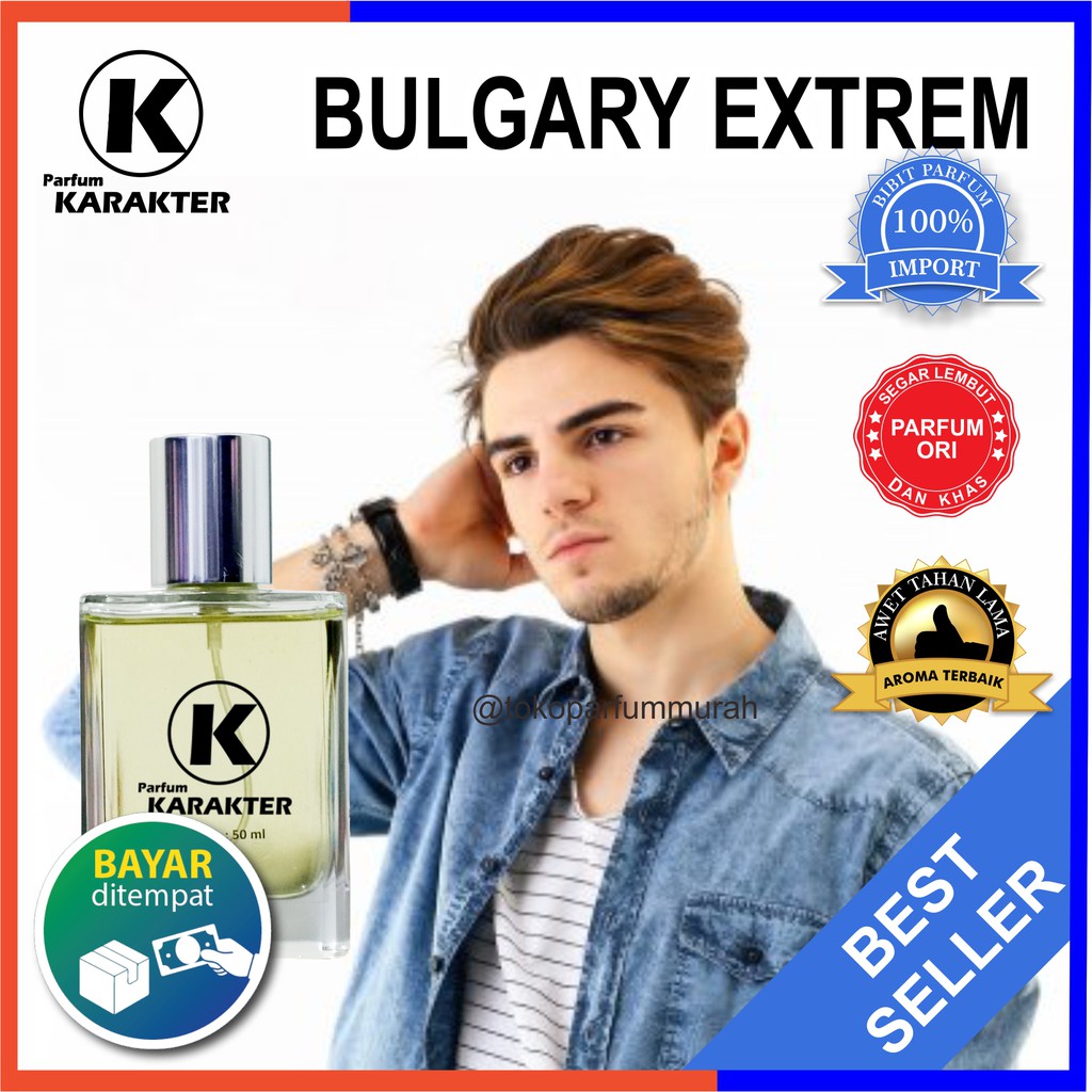 Bisa Cod | Parfum Cowok Bvlgary Extreme   Bibit Parfum Import Wangi &amp; Tahan Lama  Kemasan 50ml