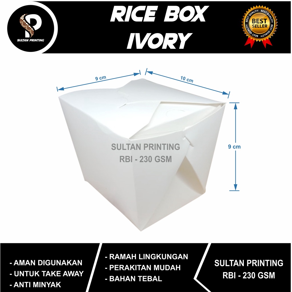 RICE BOX / BOX NASI SIZE M IVORY (PUTIH)