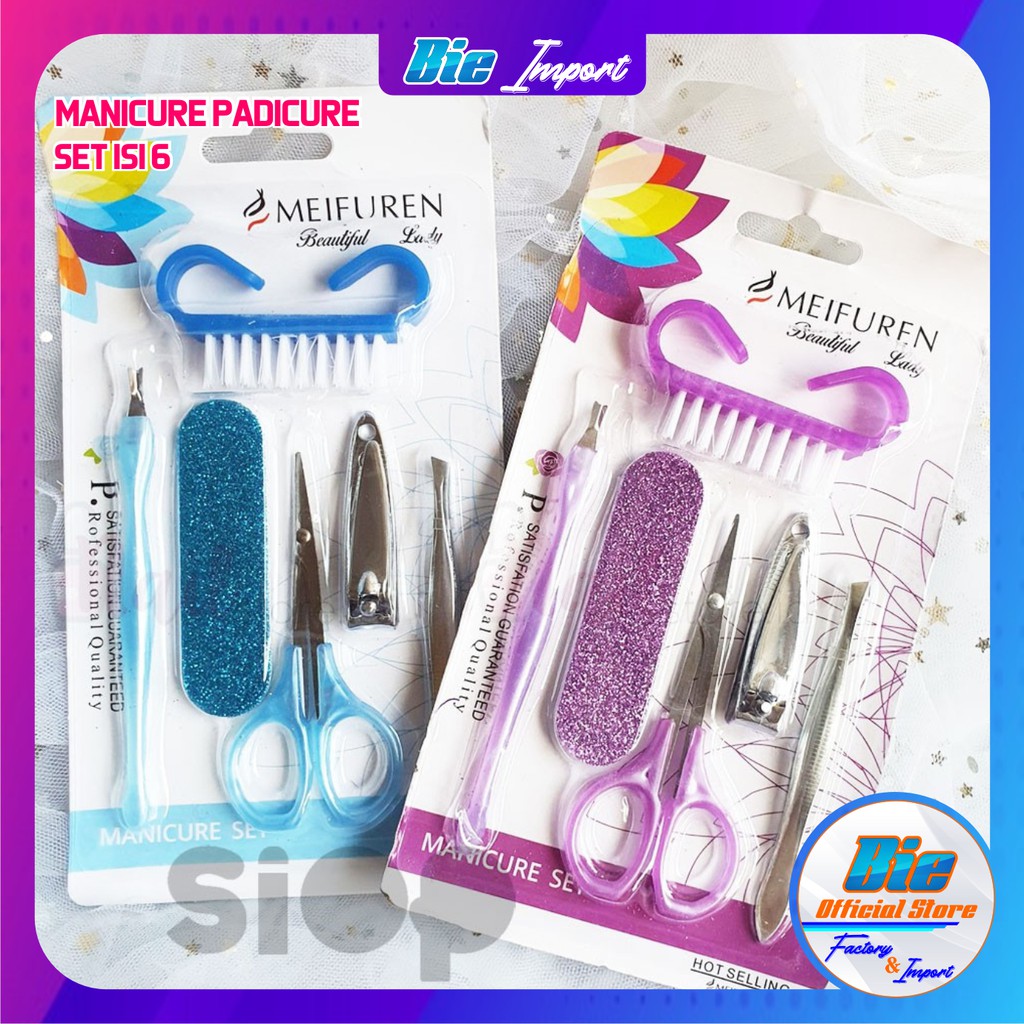 isi 6 PADICURE MANICURE Set / Meni Pedi Impor