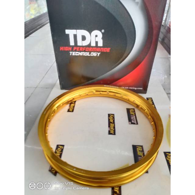 TDR RIM VELG WX SHAPE 185 VELK PELEG RING 17 HOLE 36 BLACK SILVER GOLD TITANIUM GREY