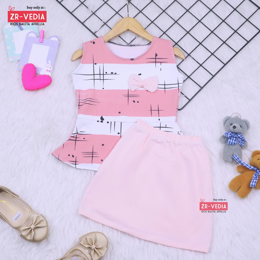 Setelan Anak Jelita uk 2-3 Tahun / Setelan Balita Bawahan Rok Perempuan Baju Pesta Model Peplum