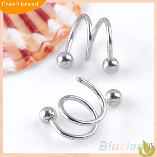 Fresh| Anting Tindik Telinga / Hidung / Bibir Bentuk Spiral Bahan Stainless Steel Gaya Punk