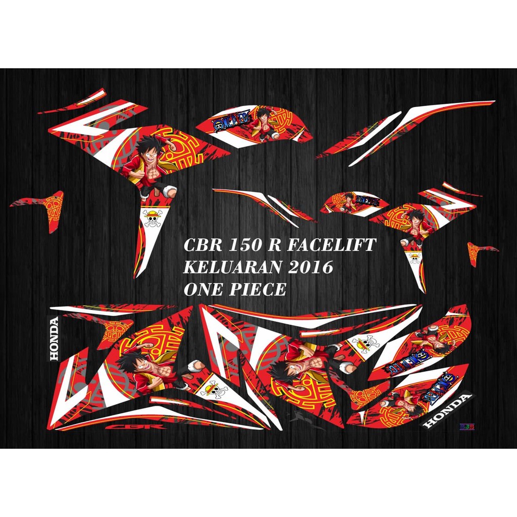 STIKER STRIPING MOTOR CBR 150 R FACELIFT TH 2016 ONE PIECE PART 2