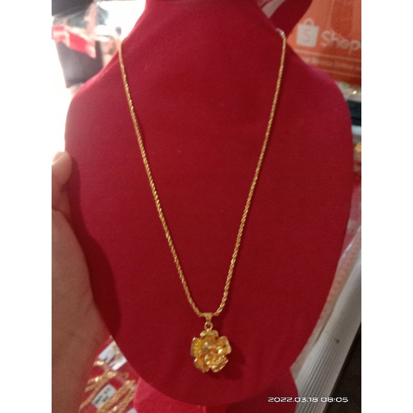 kalung tambang melati 45cm,50cm dan 60cm lapis emas 24 k