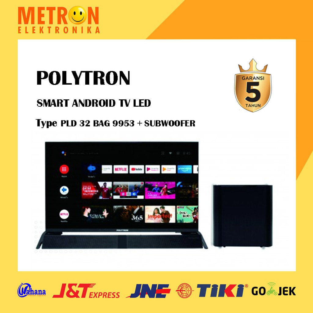 POLYTRON PLD 32 BAG 9953 + SUBWOOFER SWF 0241 - SMART ANDROID TV LED 32 + USB MOVIE / PLD32BAG9953