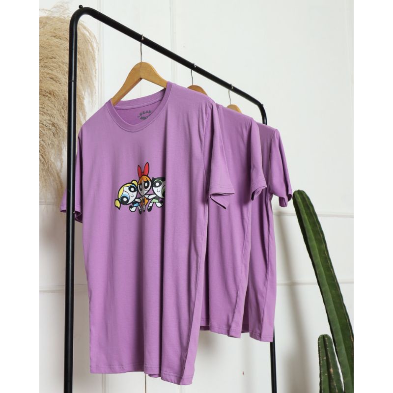 kaos power puff girls lilac ungu big size