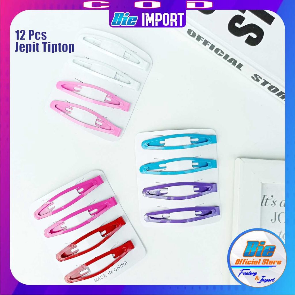 Jepit Tiptop 1 Set 12 Pcs Size Besar Impor Best Seller