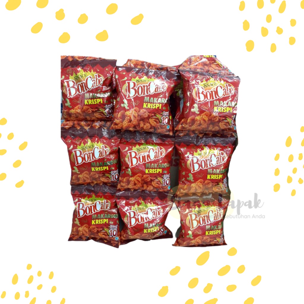 Makaroni Bon Cabe Mini 30 gr Level 10 Maccaroni Pedas Krispi