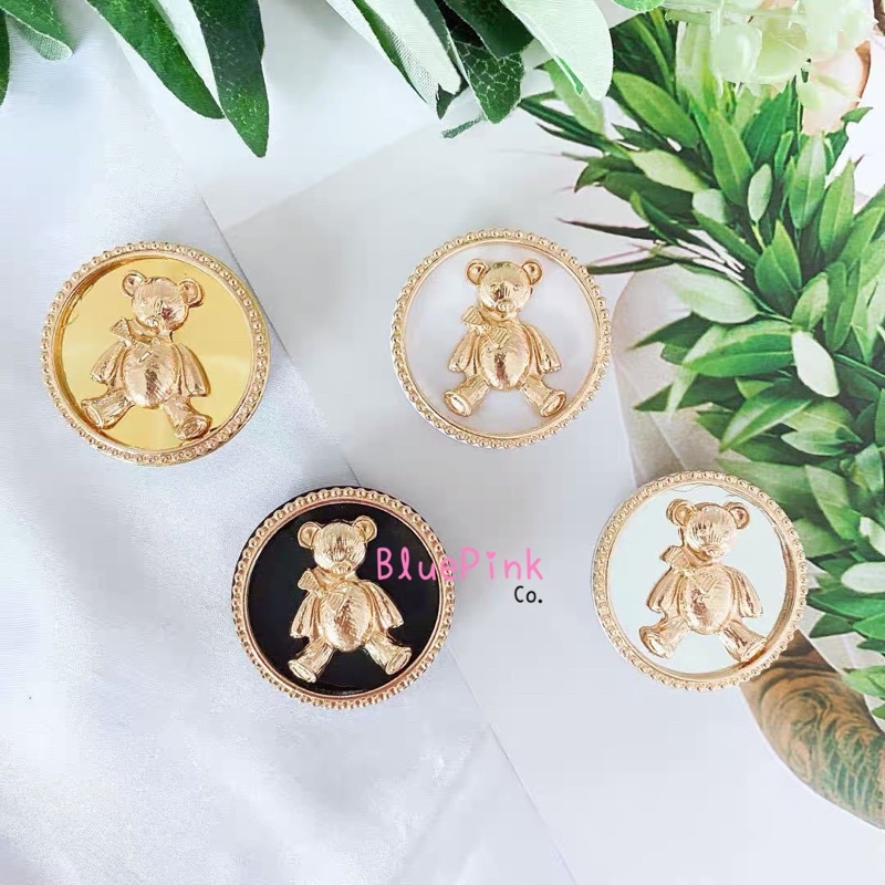 READY STOCK ter Murah Iphone Samsung Phone Holder Pop Socket Stand HP Teddy Bear Beruang Gold Emas B