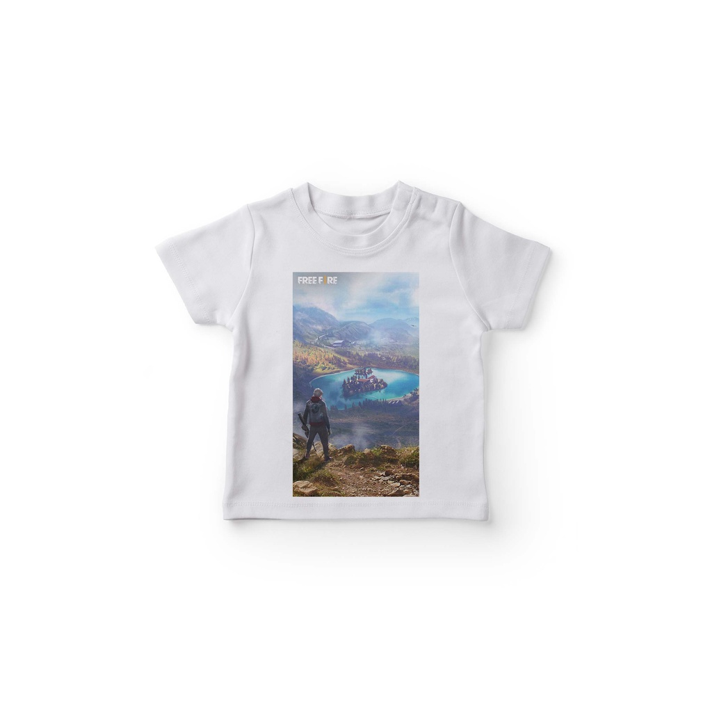 GKAPFFCFWM2394 Kaos Anak Gambar Game Free Fire Character Free World Map Baju Anak Lengan Pendek Baha