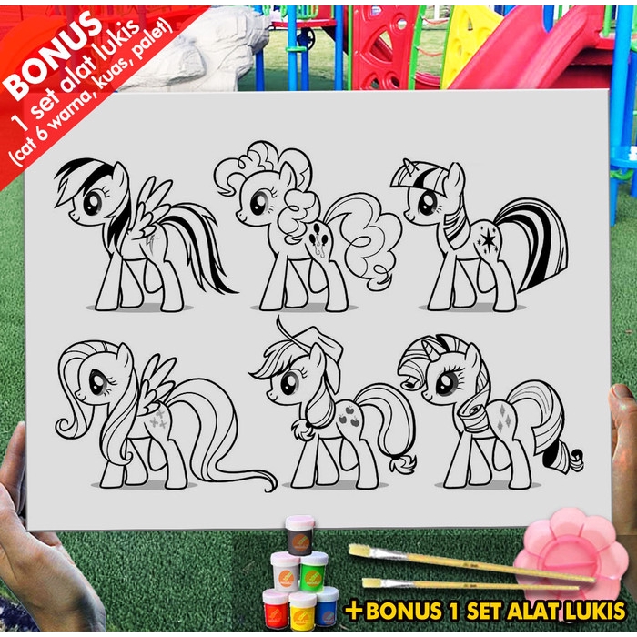 

Kanvas Lukis Coloring Pony Ty 30x40 cm MEL1182 Mewarnai Coloring