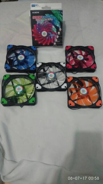 Fan casing 12cm alseye sooncool fan case 12 cm soon cool lampu LED