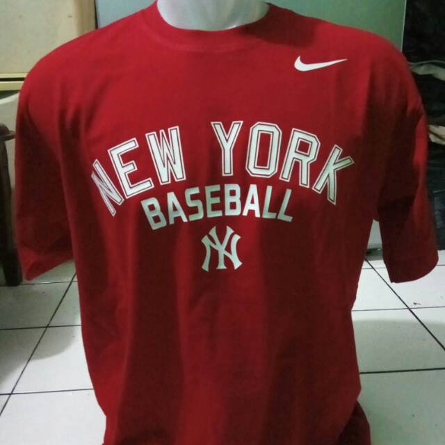 Tshirt T Shirt Kaos Pakaian Pria Terbaru Nike NY Merah