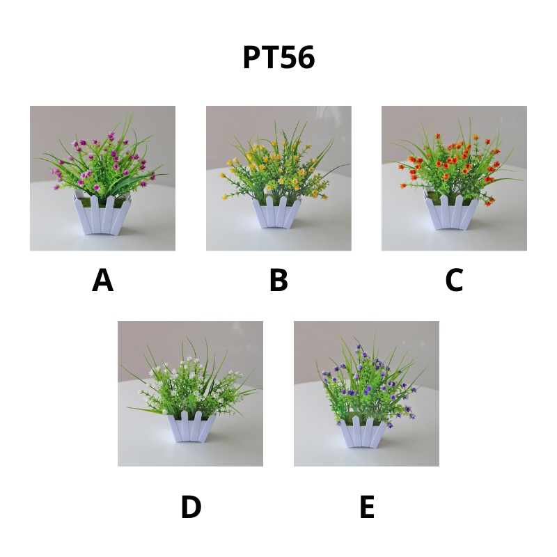 FYGALERYSURABAYA PT56 Pot Tanaman Hias Bunga Hias Plastik Ornamen Pot Bongsai Artificial Flower Decoration