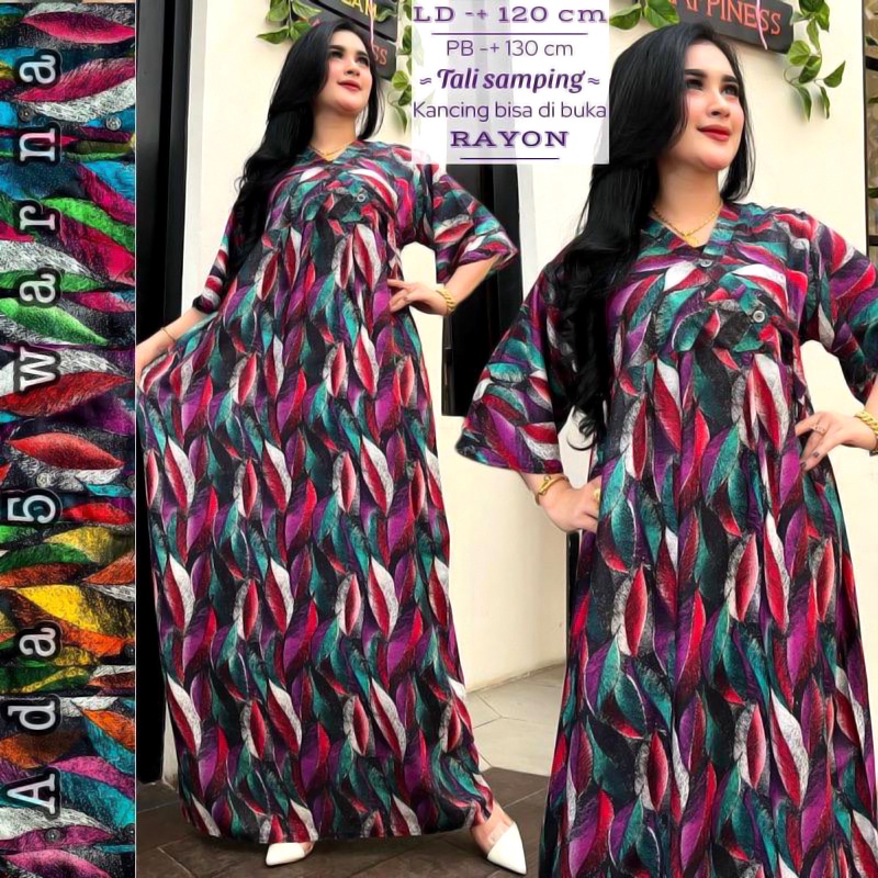 BATIK WANITA KEKINIAN DASTER DRESS RAYON VANESSA KIMONO DIFARINA SULTAN MIRNA ADEL JUMBO PANJANG SEMATA KAKI BUMIL BUSUI MURAH ADEM-5
