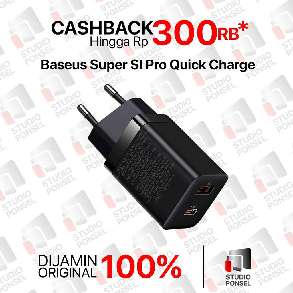 Baseus Super Si Pro Quick Charger 30w Adapter Fast 2 in 1 USB + Type C