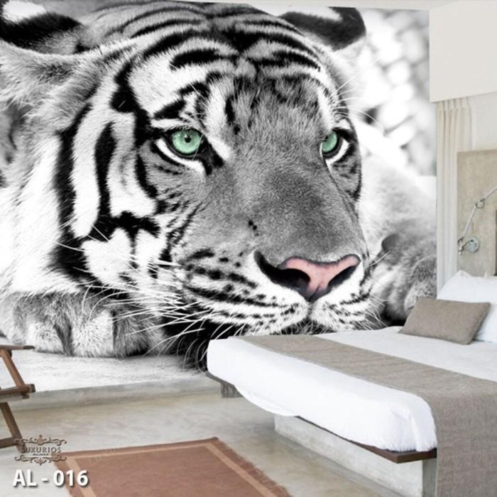 Wallpaper Wallpaper Dinding 3D Harimau Putih Wallpaper Kustom Macan Putih Tiger