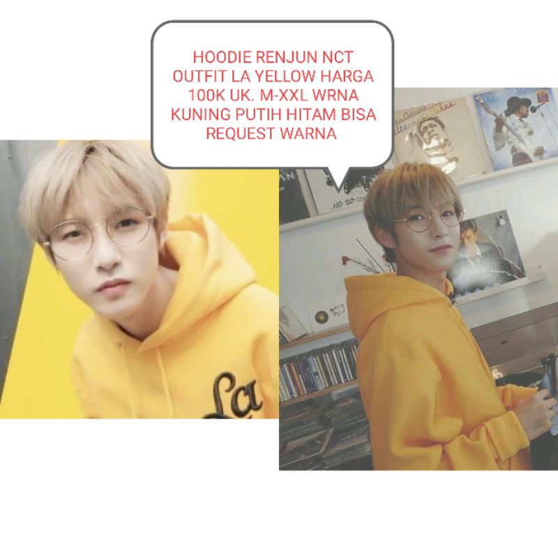 HOODIE RENJUN NCT OUTFIT LA YELLOW