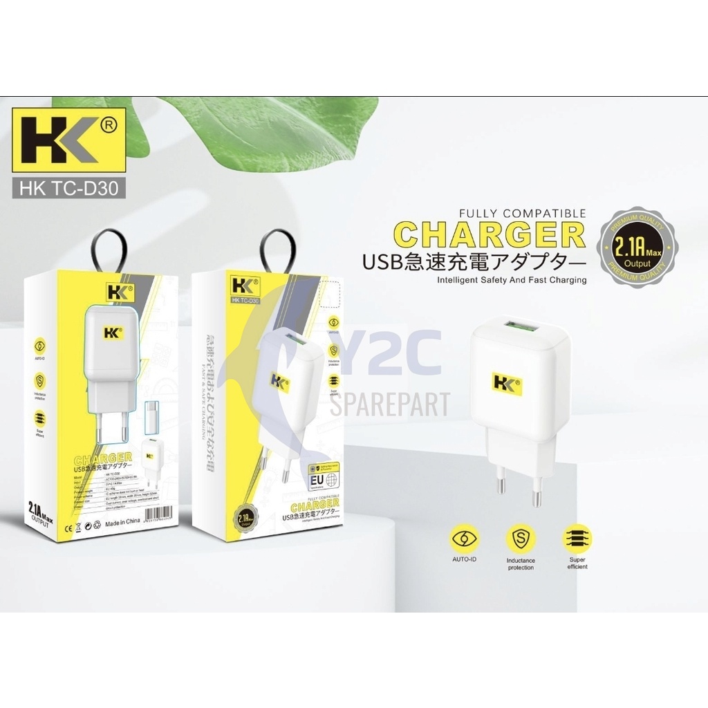 CHARGER HK D30 AUTO ID FAST CHARGER 1USB QUICK CHARGER 2.1 AMPERE QUALCOMM / CASAN CAS