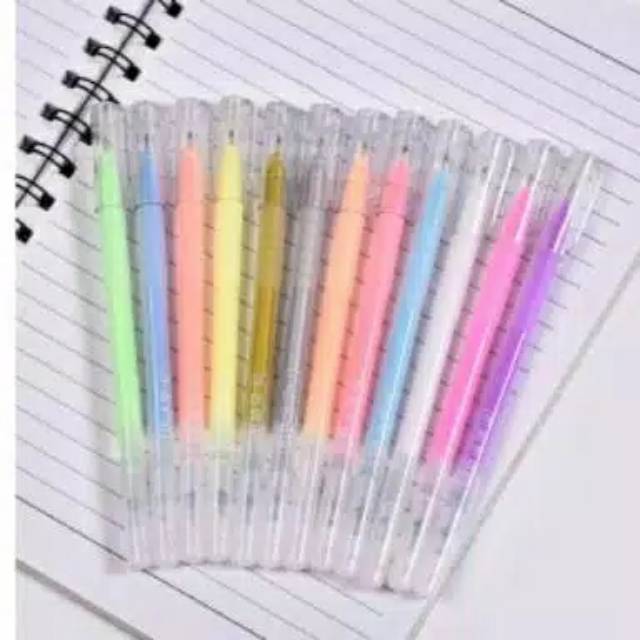 

Pena / Pulpen Gel 12 warna motif polos / Pena warna warni / Gel Ink Pen