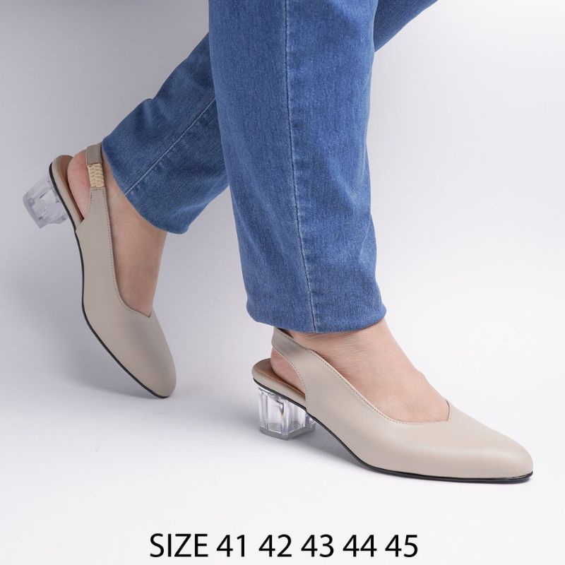 HEELS BUSTONG-MULES BIG SIZE sepatu heel wanita hak kaca ukuran jumbo besar