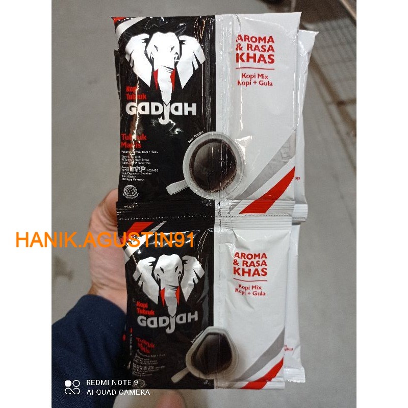 

Kopi Manis Gadjah Tubruk Manis 25 gr 10 Sachet / Kopi Plus Gula / Kopi Mix / Kopi Gajah