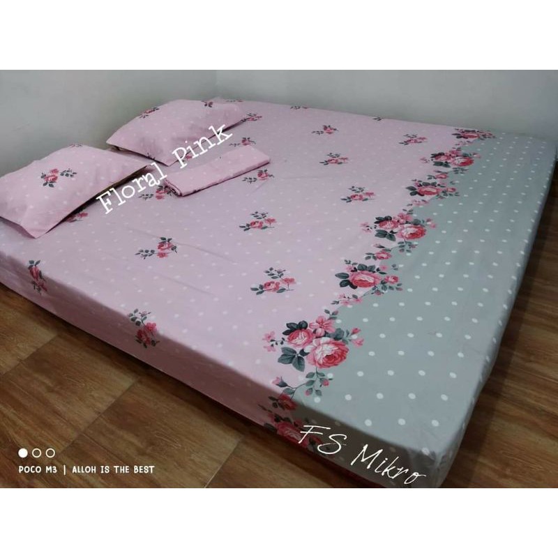 Sprei homemade floral pink