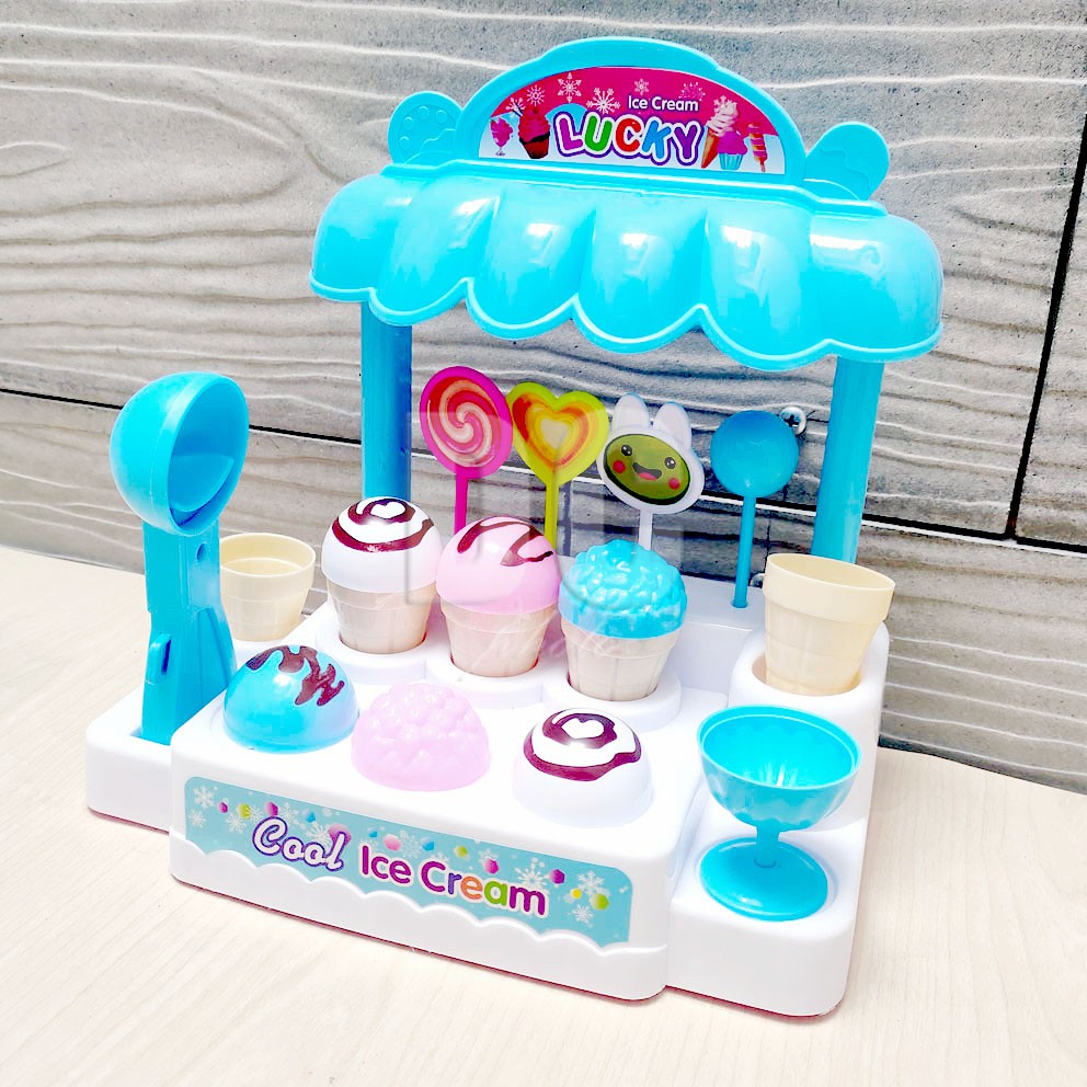 Ice Cream Candy House Mainan Toko Es Krim &amp; Permen Lollipop Ada Lampu &amp; Suara