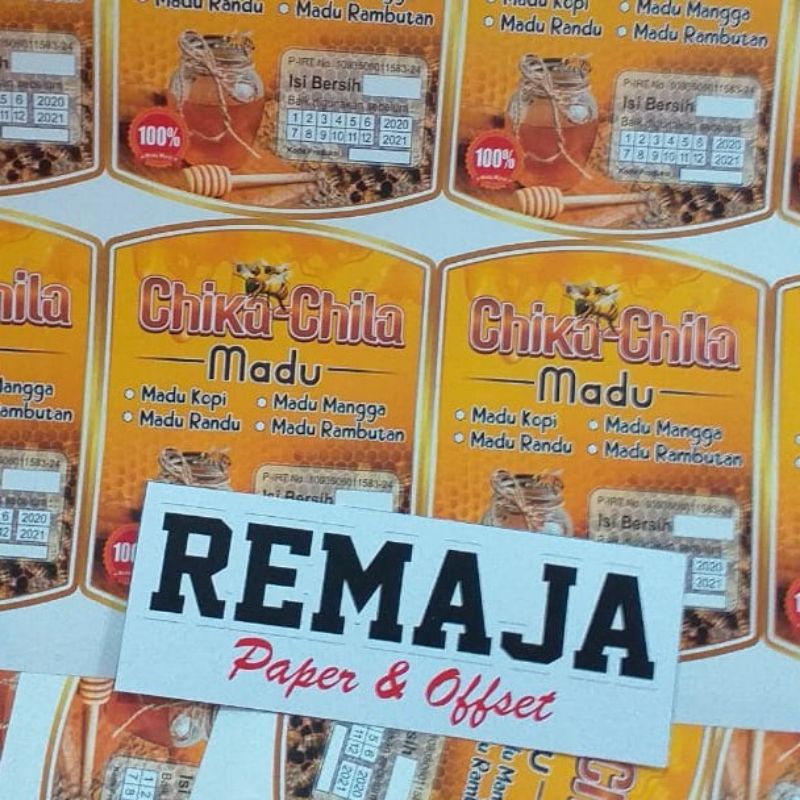 

Cetak / Print Sticker bontak / chromo DOFF/ MATTE bahan kertas ukuran A3+