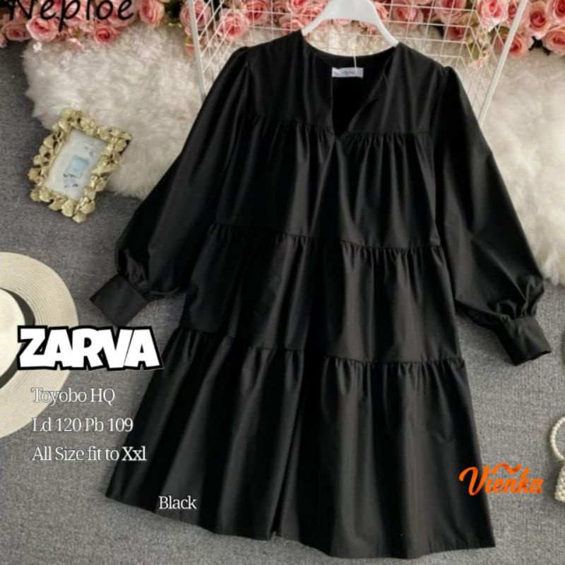 Zarva tunik toyobo premium ruffle susun LD 120 jumbo XXL