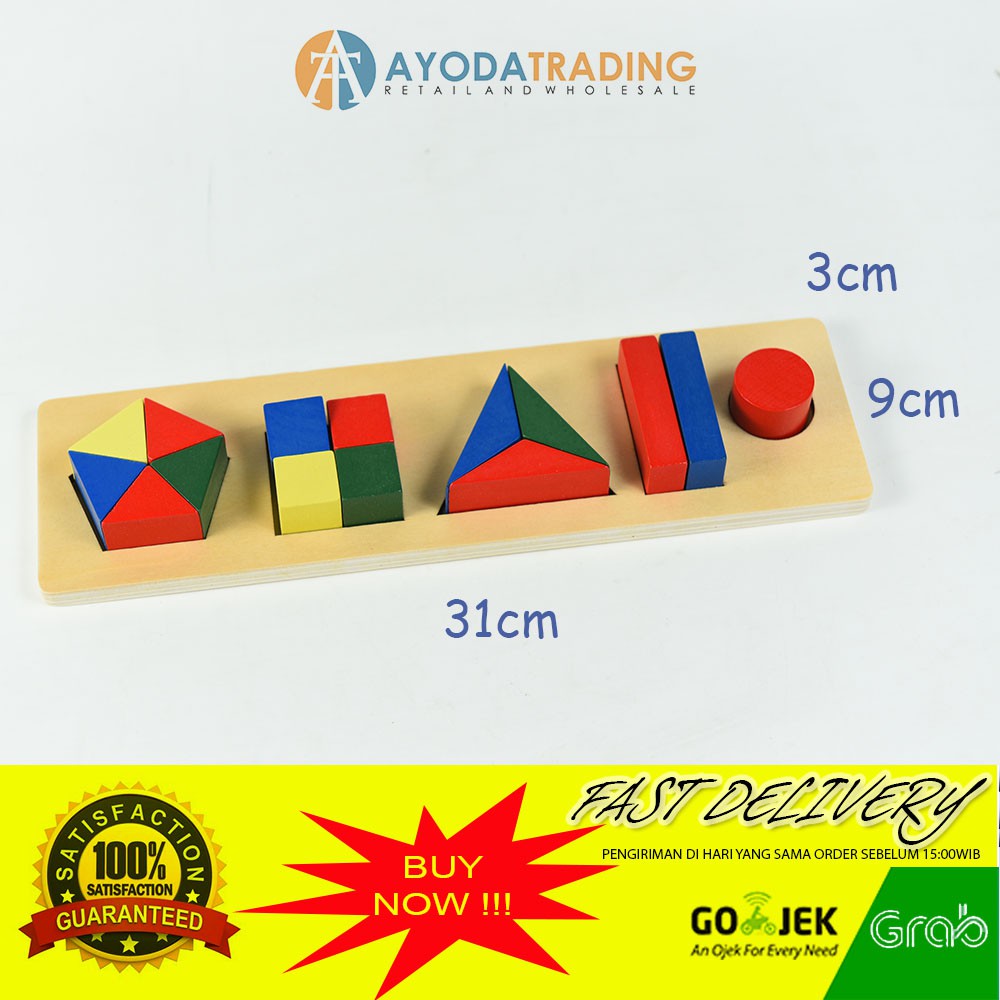 Mainan Edukasi Puzzle Tangram 5 Shapes Belajar Pecahan