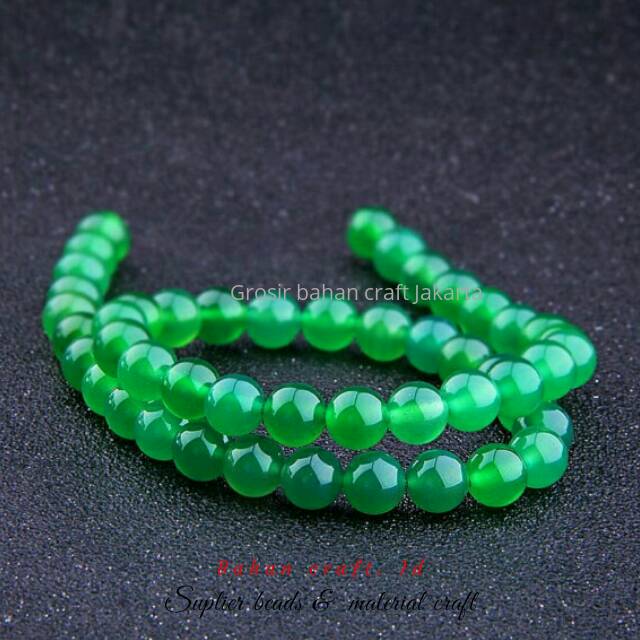 Bahan craft Manik Batu Gren JADE giok agate 4mm - 10mm