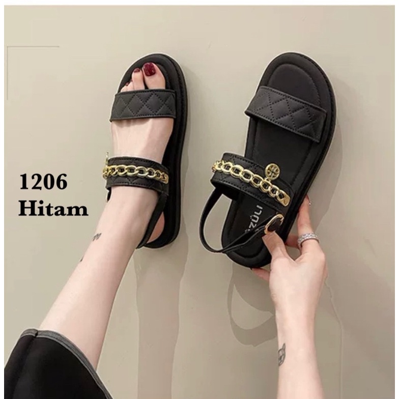 SANDAL WANITA SLIP ON TALI FASHION KOREA SHOES 1206