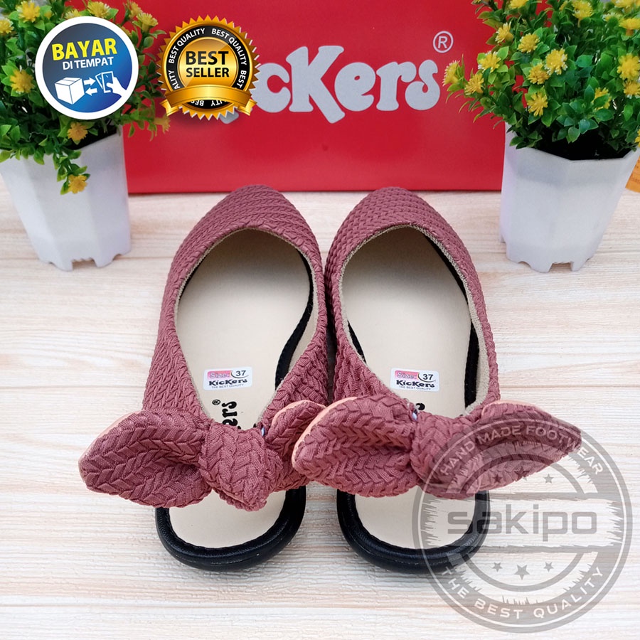 PROMO 1.1 SEPATU WANITA DEWASA BALET SLOP RAJUT PITA BELAKANG / SEPATU TRENDI SEKOLAH DAN KERJA / SAKIPO