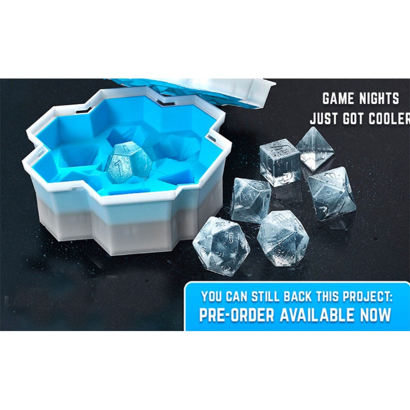 SIY  7 Shape Dice Silicone Ice Tray Mold Game Dice Mini Ice Cube Trays with Lids Mold