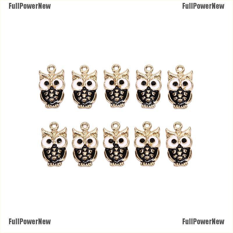 [FULLのJY] 10Pcs/Lot Owl Enamel Alloy Charms Pendant Necklace DIY Craft Jewelry Making Gift