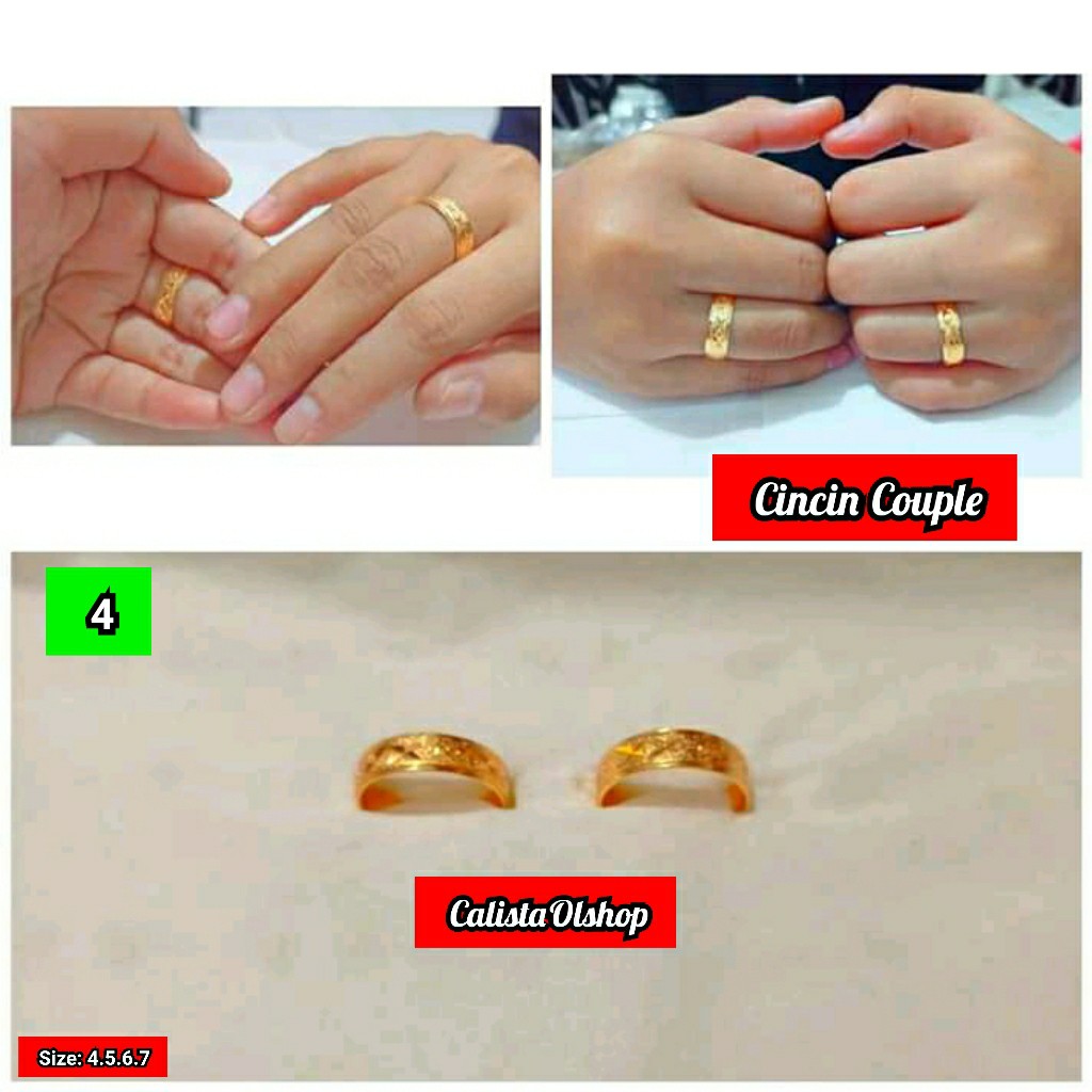 Cincin Couple motif ukir Pacaran/ Tunangan/ Menikah ANTI KARAT (COD)