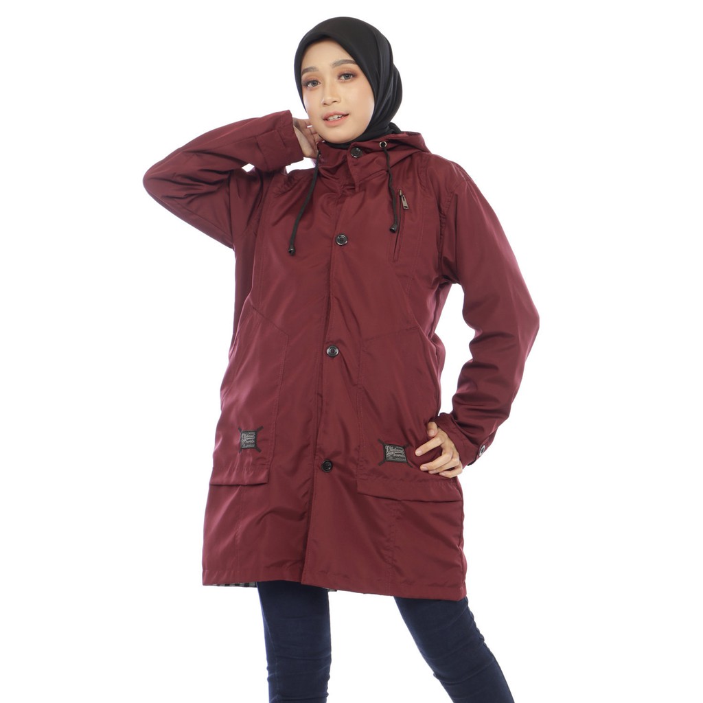 Dhozen Jaket Parka Wanita Louwi Muslimah Hijaber hoodie Syari 106