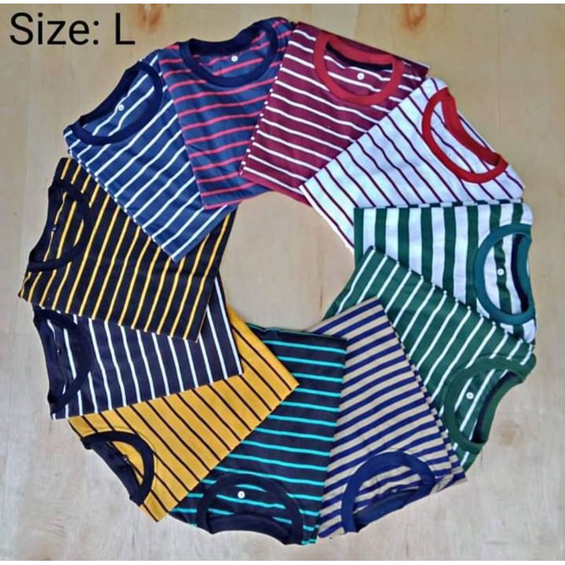 kaos stripe lengan panjang plus rip lengan size xxl