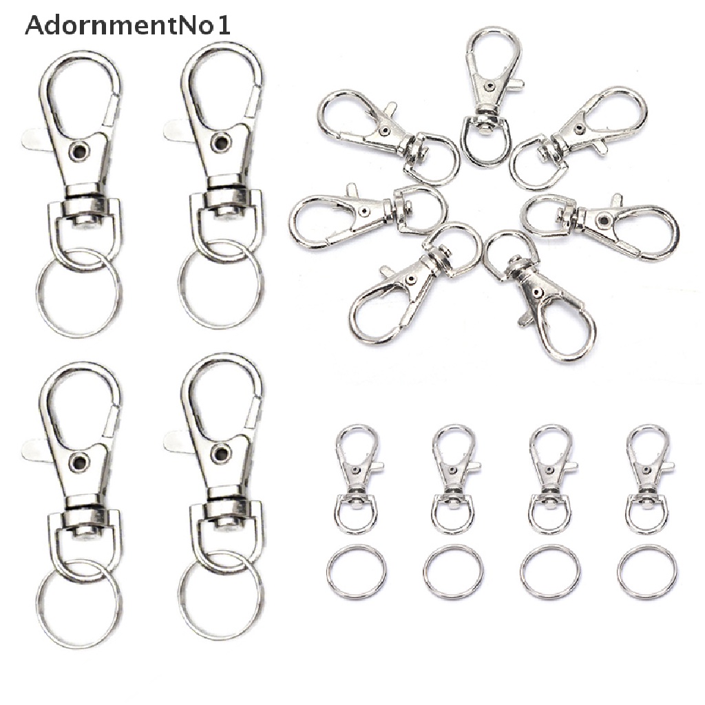 (AdornmentNo1) 50pcs Klip Kait Lobster Bahan Metal Dengan Gantungan Kunci Untuk Perhiasan DIY