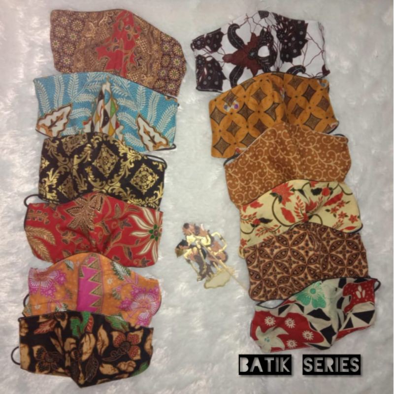 Masker 3D/Masker Origami motif Batik