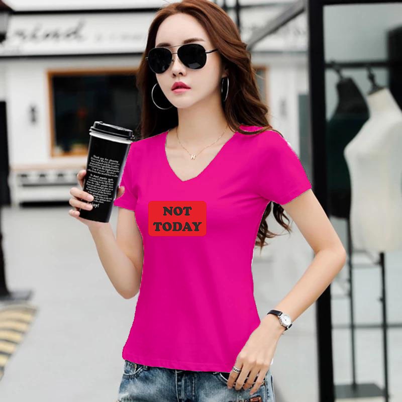 YOURSTYLE1119 - KAOS WANITA VNECK NOT TODAY RED/ KAOS TERLARIS / KAOS VNECK