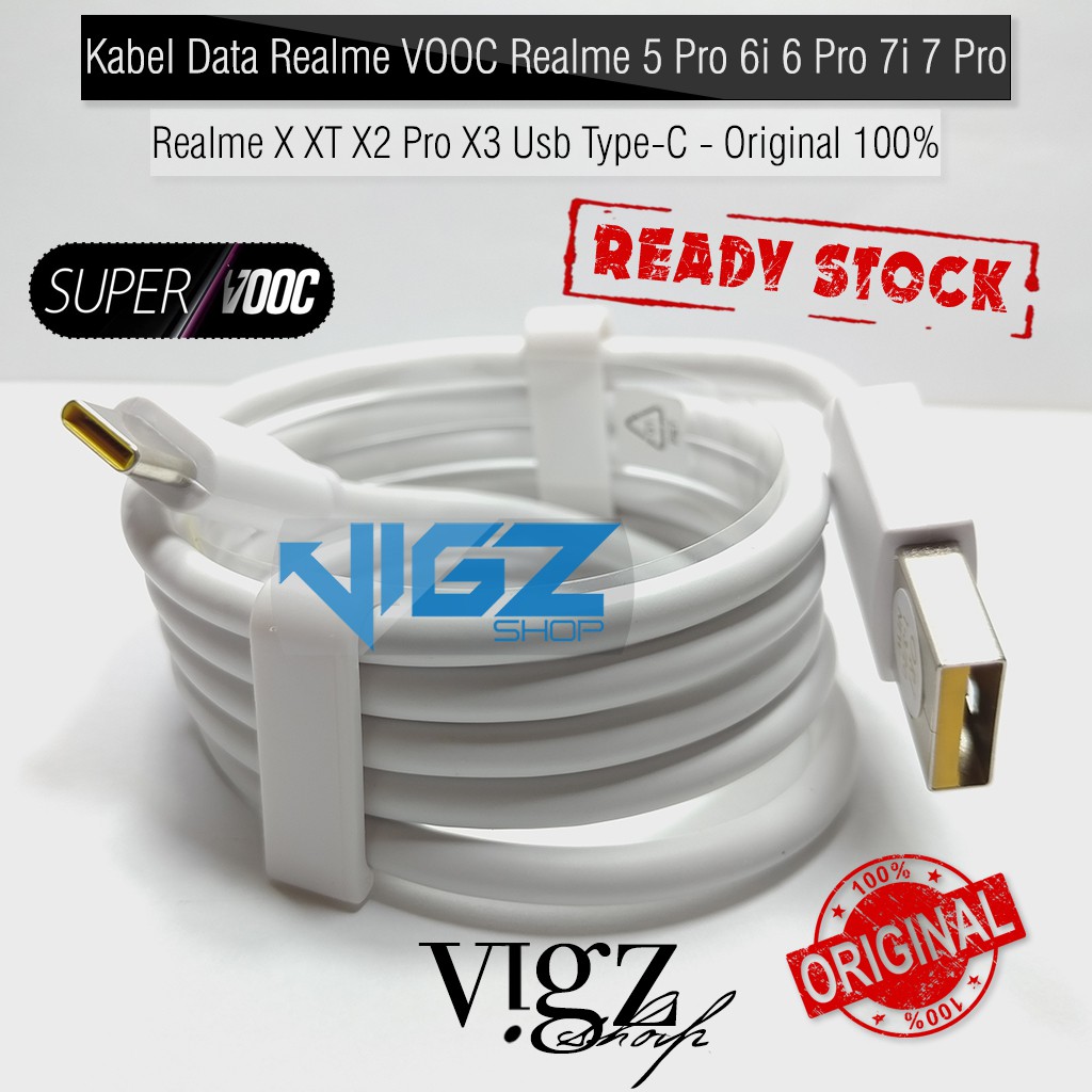 Kabel Data Realme SuperVOOC SuperDart Realme 6 6 Pro 7i 7 Pro 8 Pro 9 9 Pro 9 Pro+ 10 10 Pro C53 C55 X XT X2 Pro X3 Narzo 50 5G Usb Type-C Original