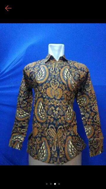 Kemeja Panjang Termurah Motif Batik Bunga Sumber Rejeki Grosir