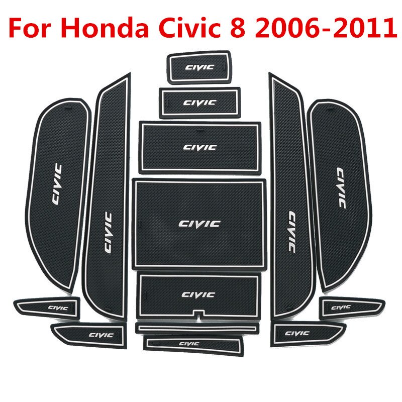 15pcs / Set Pad Karet Anti Slip Untuk Dekorasi Interior Mobil Honda Civic 2006-2011 8th gen8