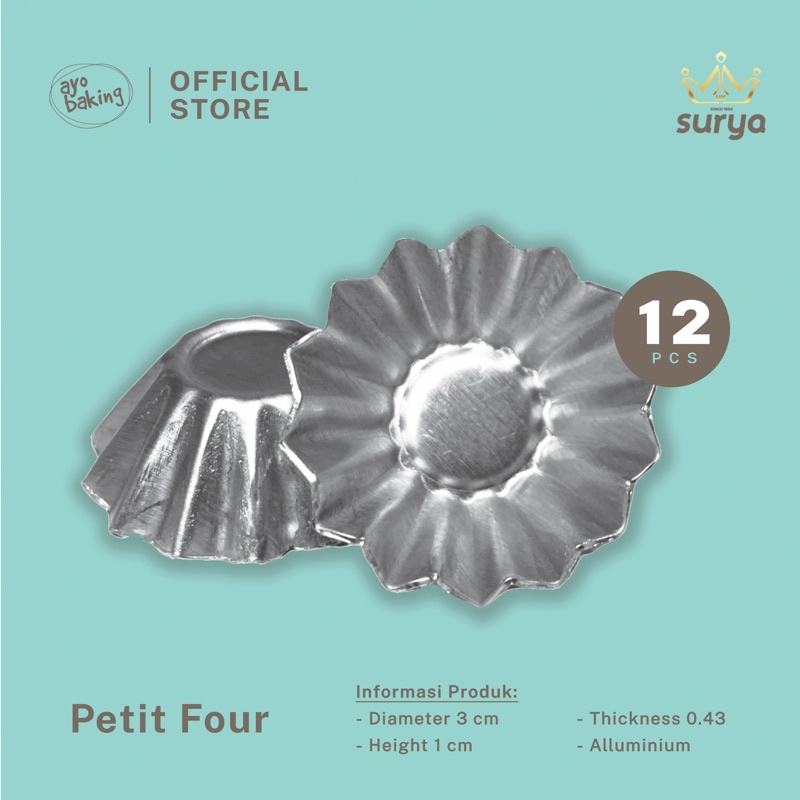 SURYA Cetakan Nastar | Cetakan Sus Kecil | Cetakan Kue Kering Alluminium (12pcs)