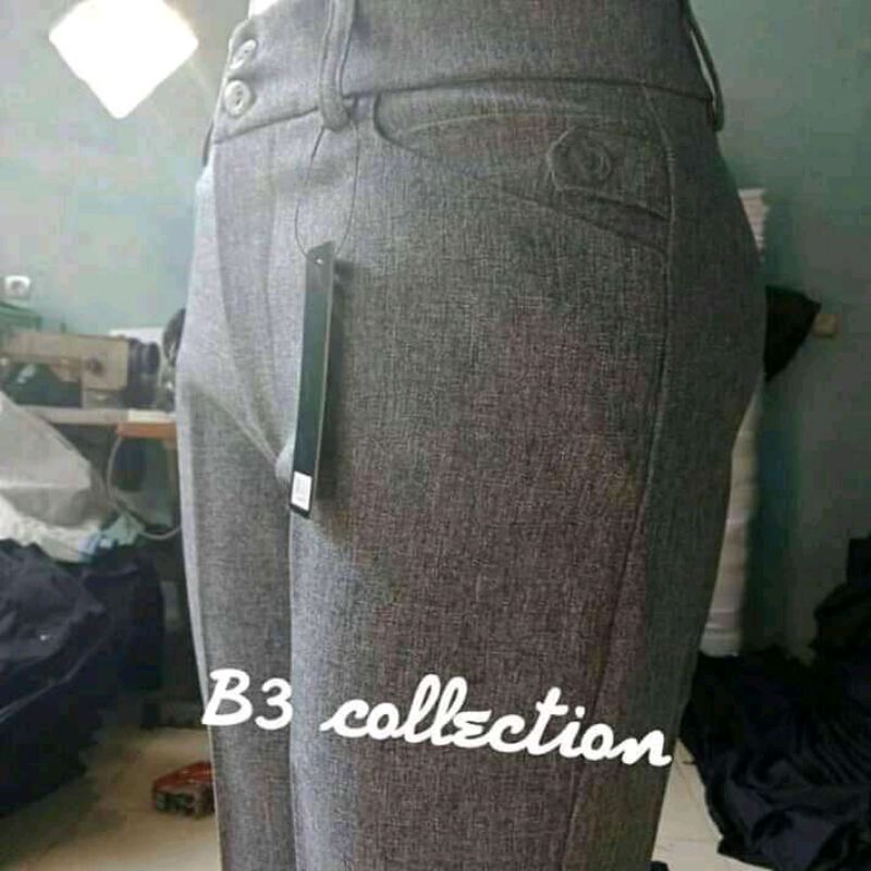 Grey Charcoal celana panjang kerja wanita kantor