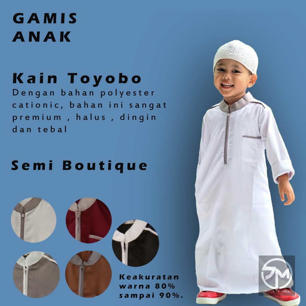 Salim_Moslem - Busana Muslim/Gamis Anak Laki Laki/Koko Anak Laki-Laki Bahan Toyobo